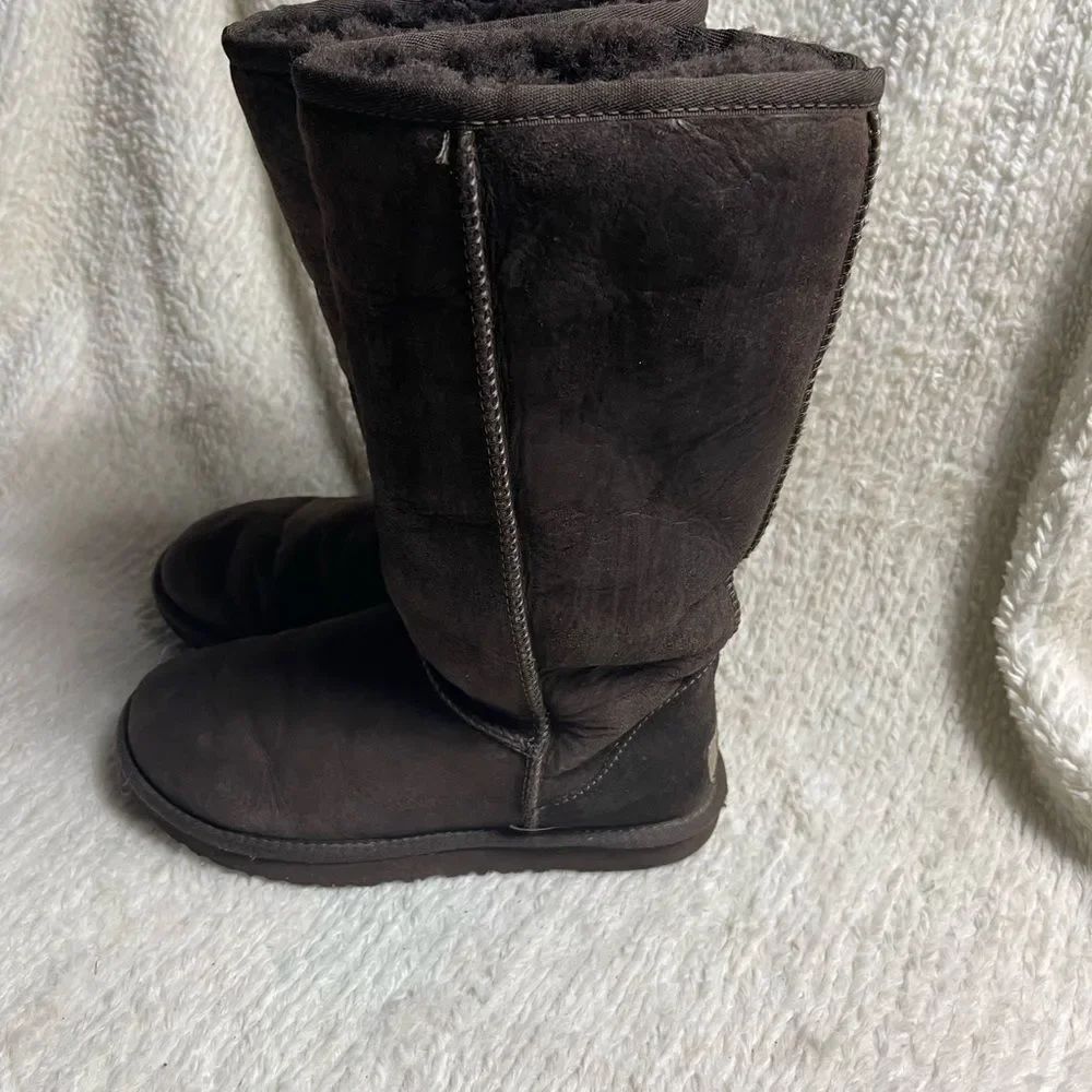 UGG Dark Brown tall Shearling Boots SZ6